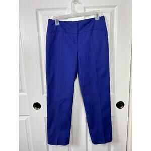Halogen Taylor Fit Blue Pants Size 4 Cropped Leg Cotton Blend